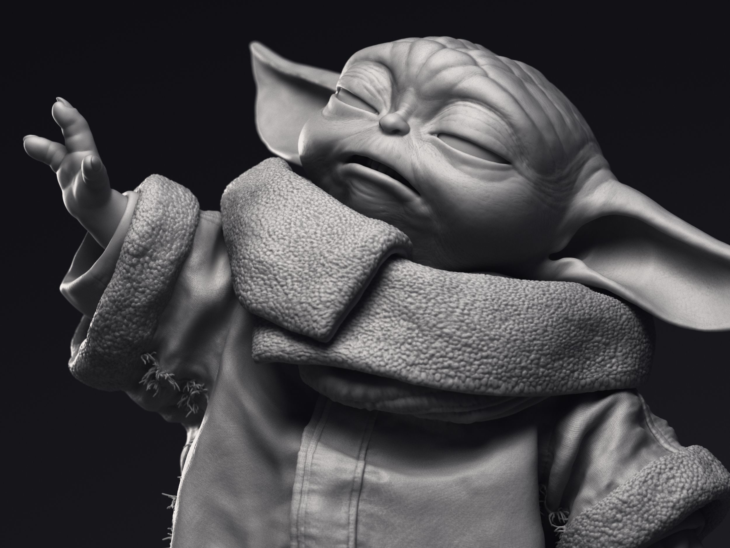 Grogu Baby Yoda pack of  three printable figures 3D Model Collection_5