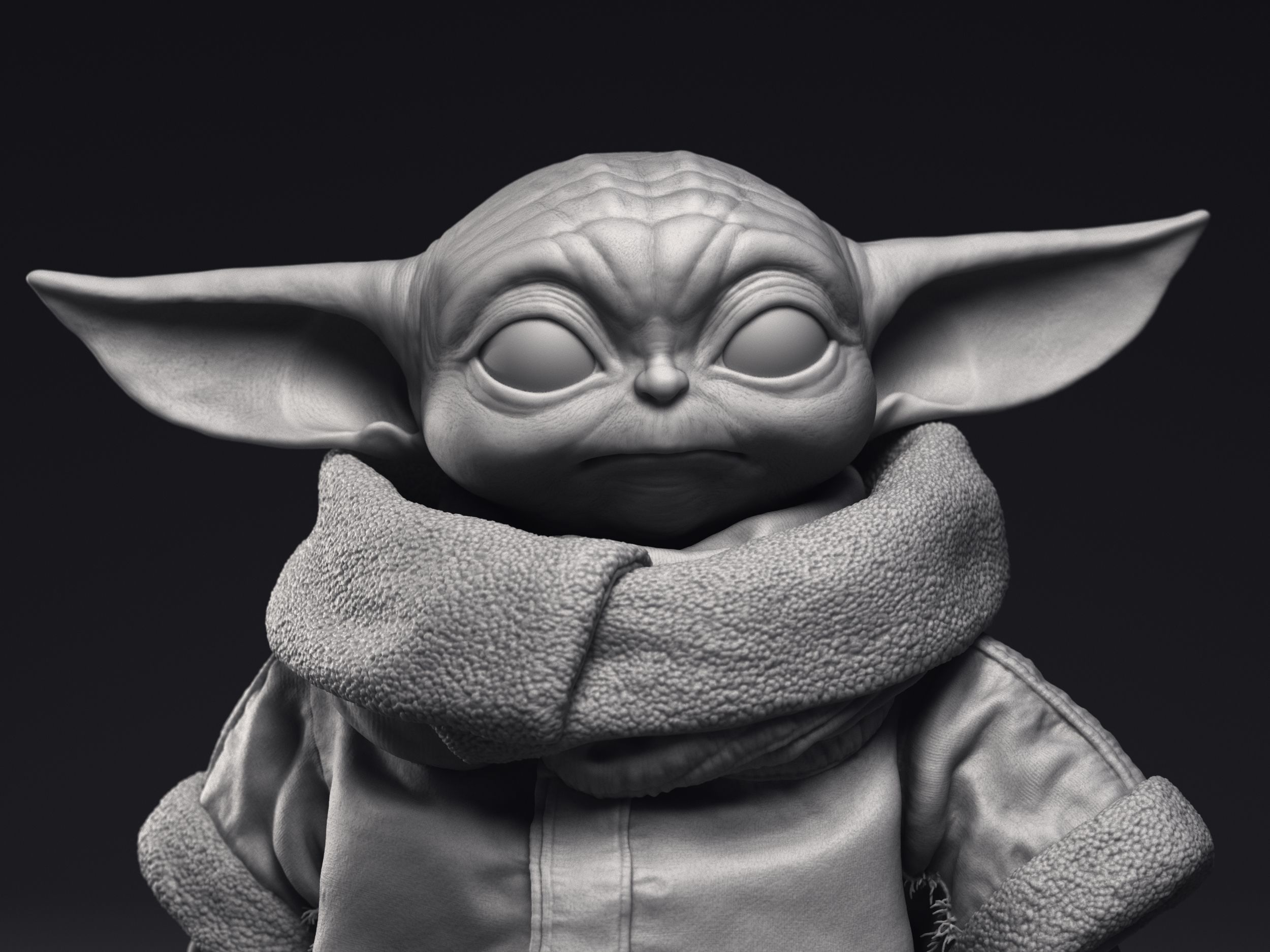 Grogu Baby Yoda pack of  three printable figures 3D Model Collection_4