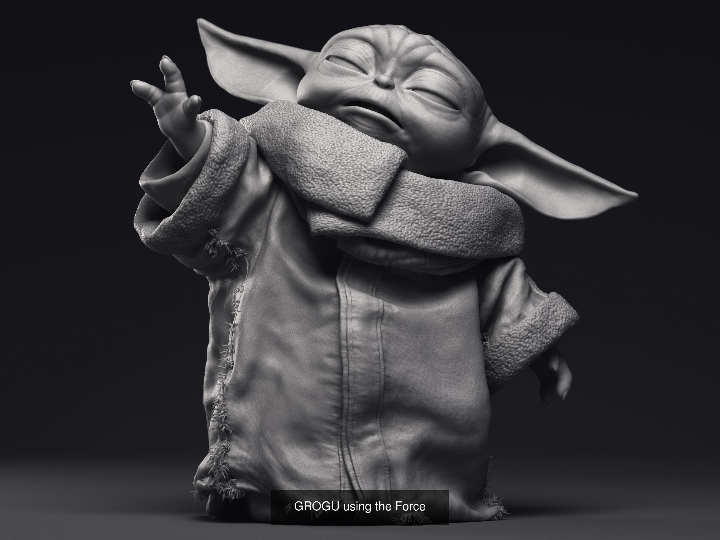 Grogu Baby Yoda pack of  three printable figures 3D Model Collection_2