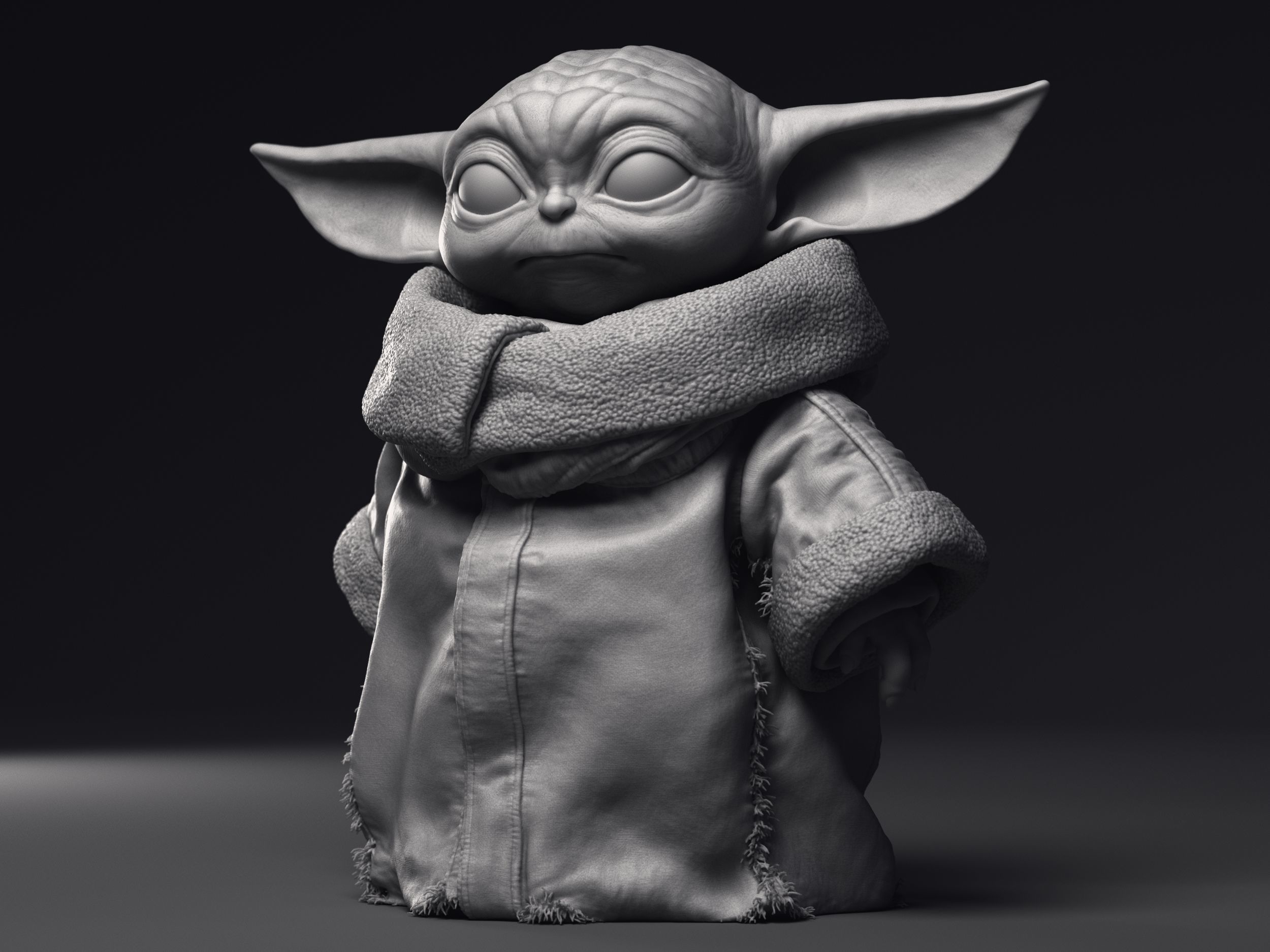 Grogu Baby Yoda pack of  three printable figures 3D Model Collection_7