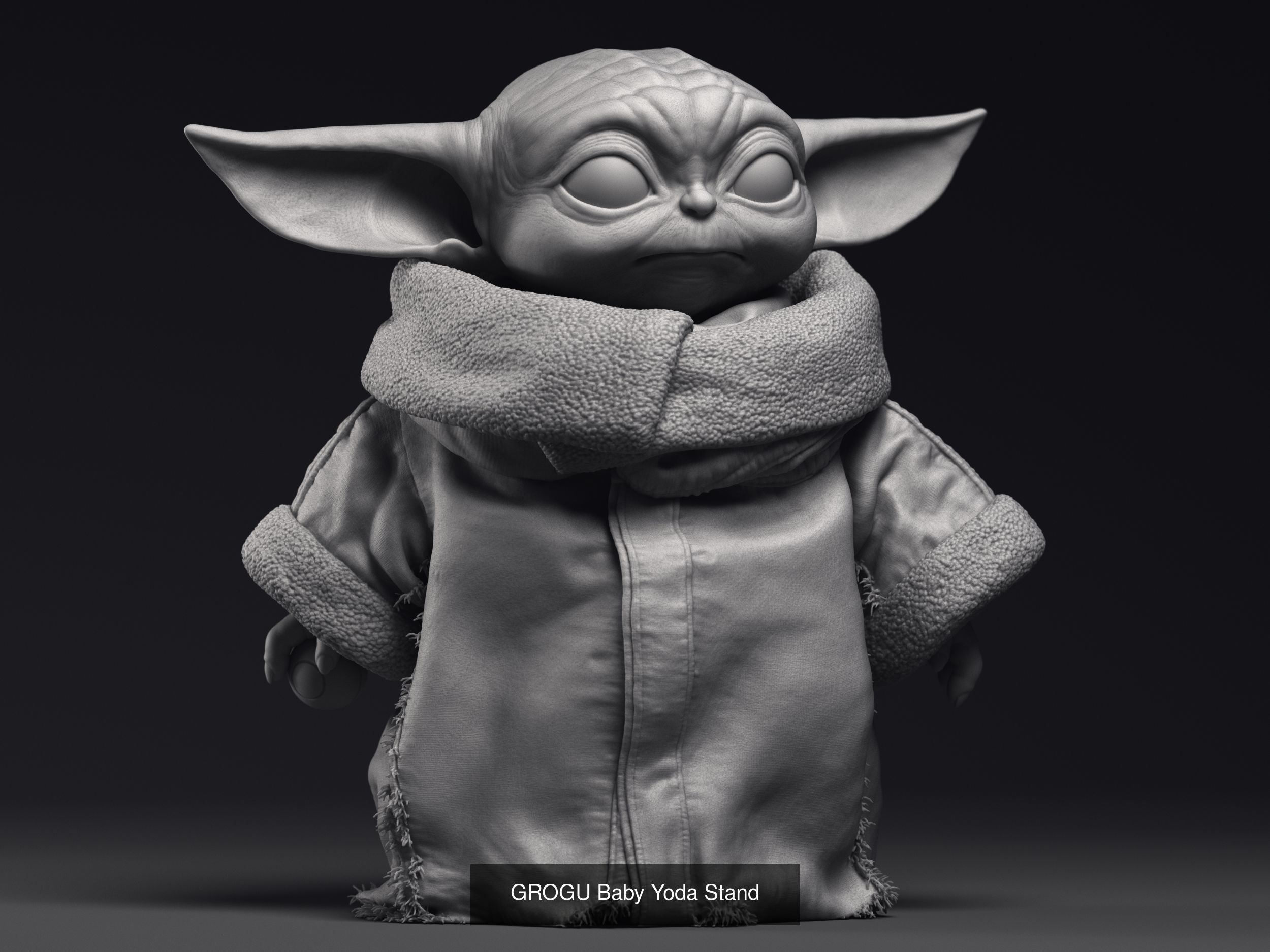 Grogu Baby Yoda pack of  three printable figures 3D Model Collection_1