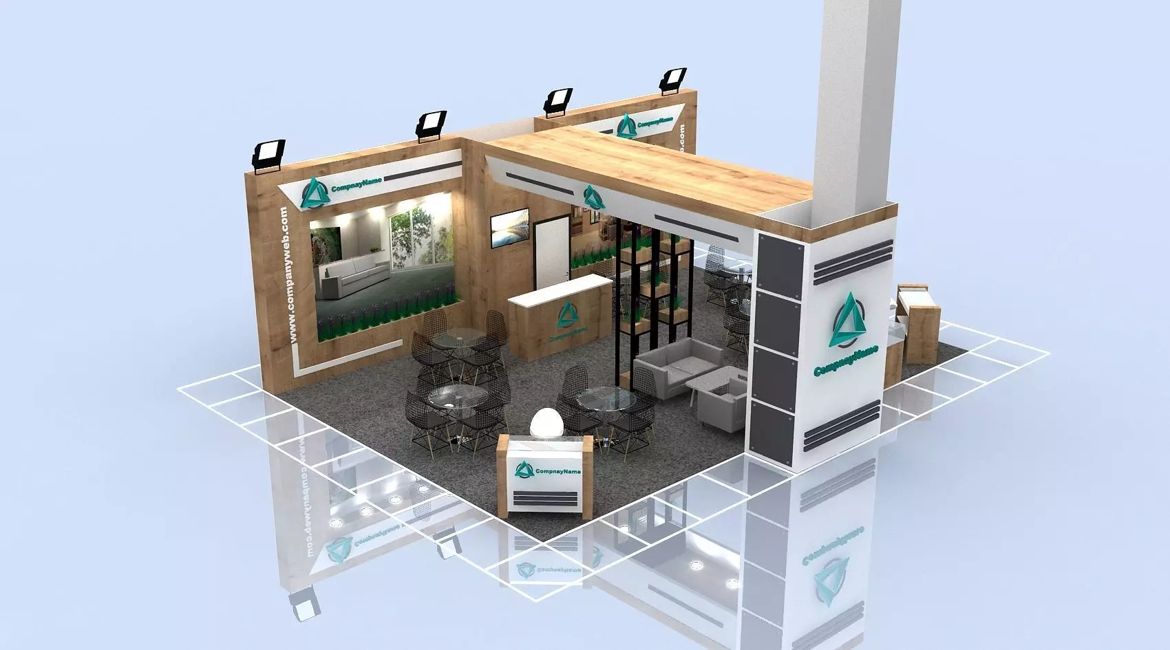 Exhibition Stall Size 10 m x 7 m Height 350 cm 3D model 3D model_0