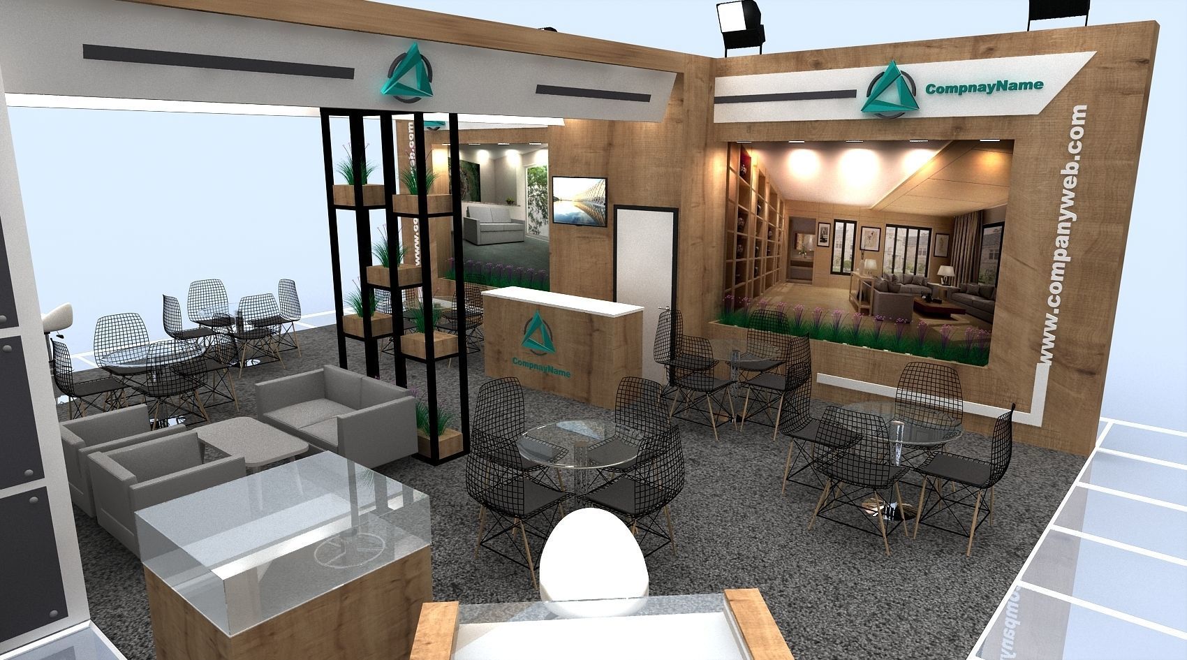 Exhibition Stall Size 10 m x 7 m Height 350 cm 3D model 3D model_4