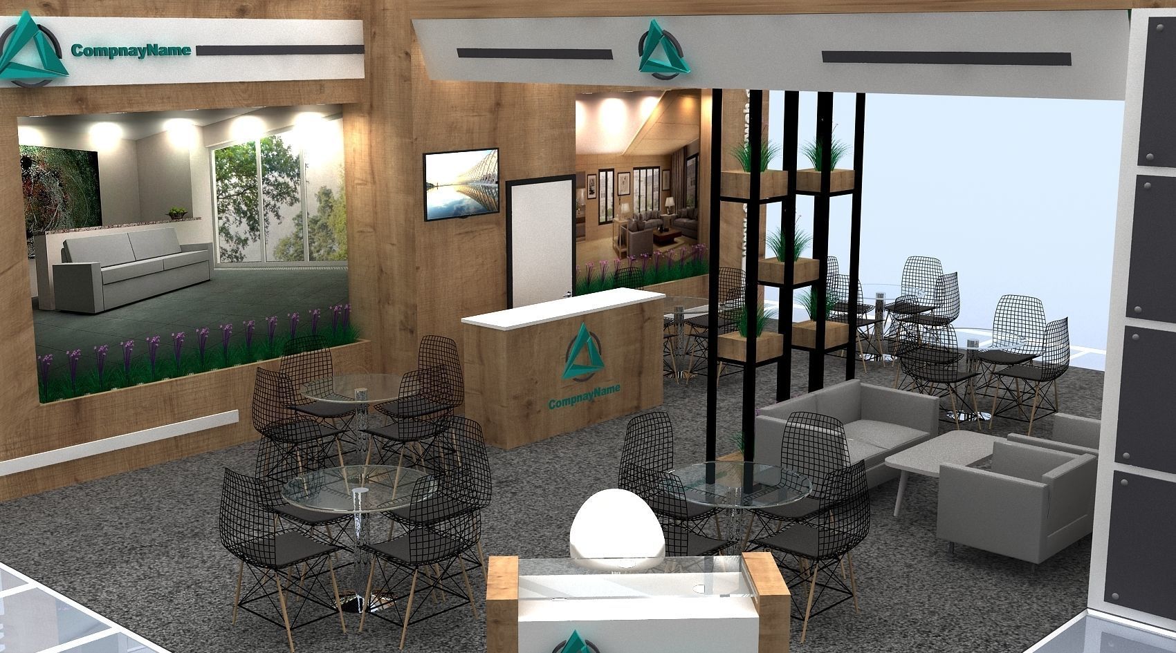 Exhibition Stall Size 10 m x 7 m Height 350 cm 3D model 3D model_3