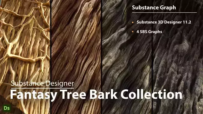Fantasy Tree Barks - Substance Designer Texture