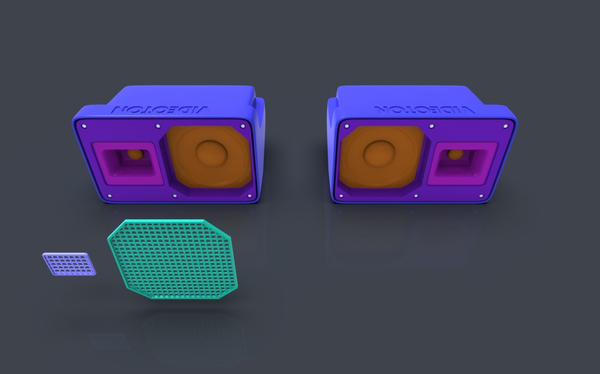 Car sound box 3D print model_3