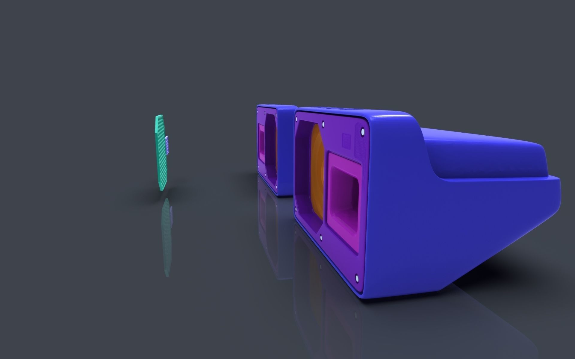 Car sound box 3D print model_2