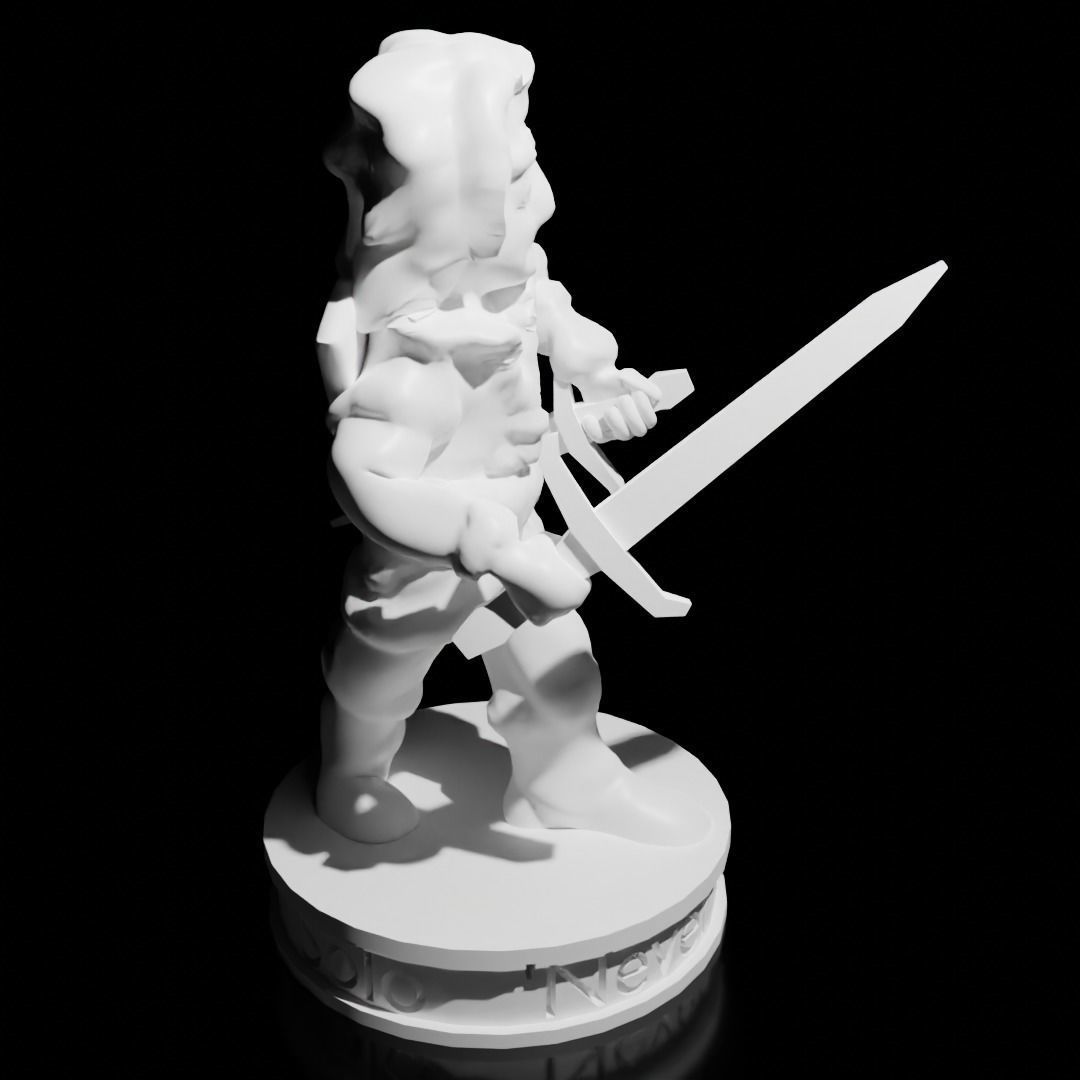 Human Fighter Veteran Miniature 3D print model_1