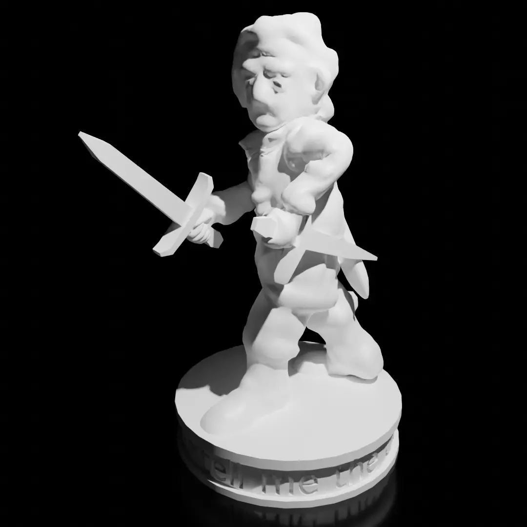 Human Fighter Veteran Miniature 3D print model_0