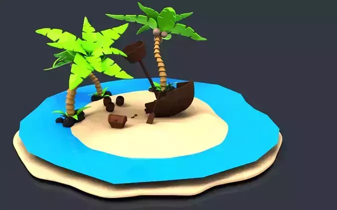 Tropical island Free 3D print model