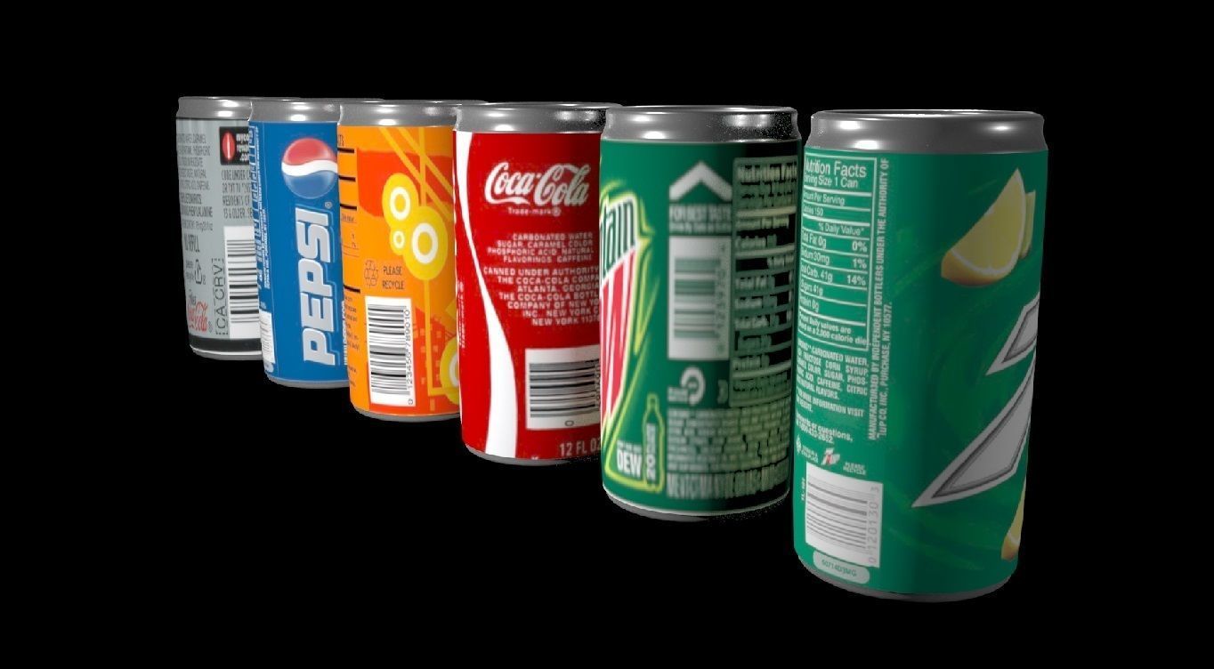 SODA CAN MODEL  PEPSI COKE SPRITE COLD DRINKS  Low-poly 3D model_5