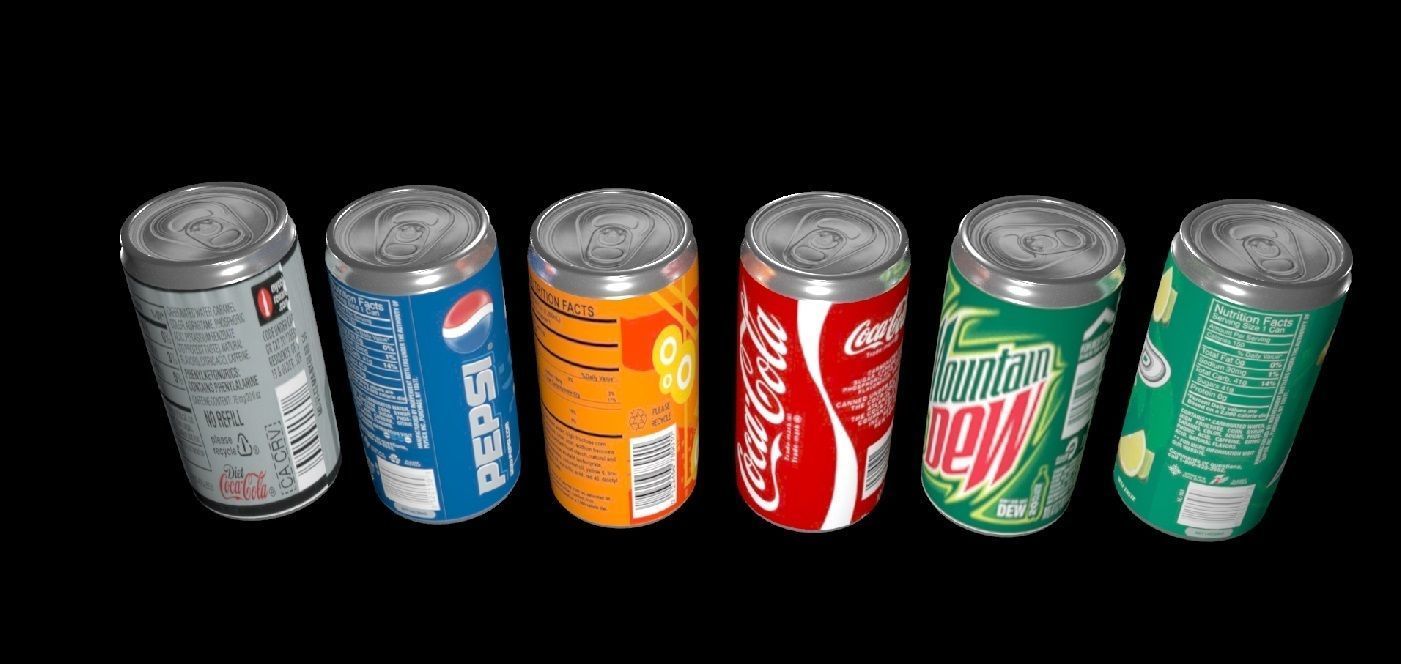 SODA CAN MODEL  PEPSI COKE SPRITE COLD DRINKS  Low-poly 3D model_6