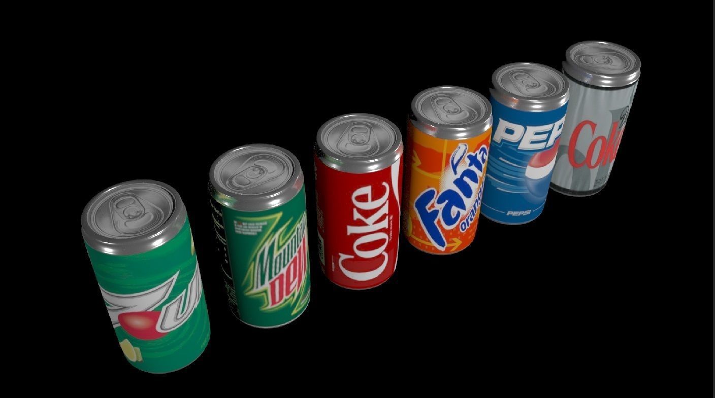 SODA CAN MODEL  PEPSI COKE SPRITE COLD DRINKS  Low-poly 3D model_4