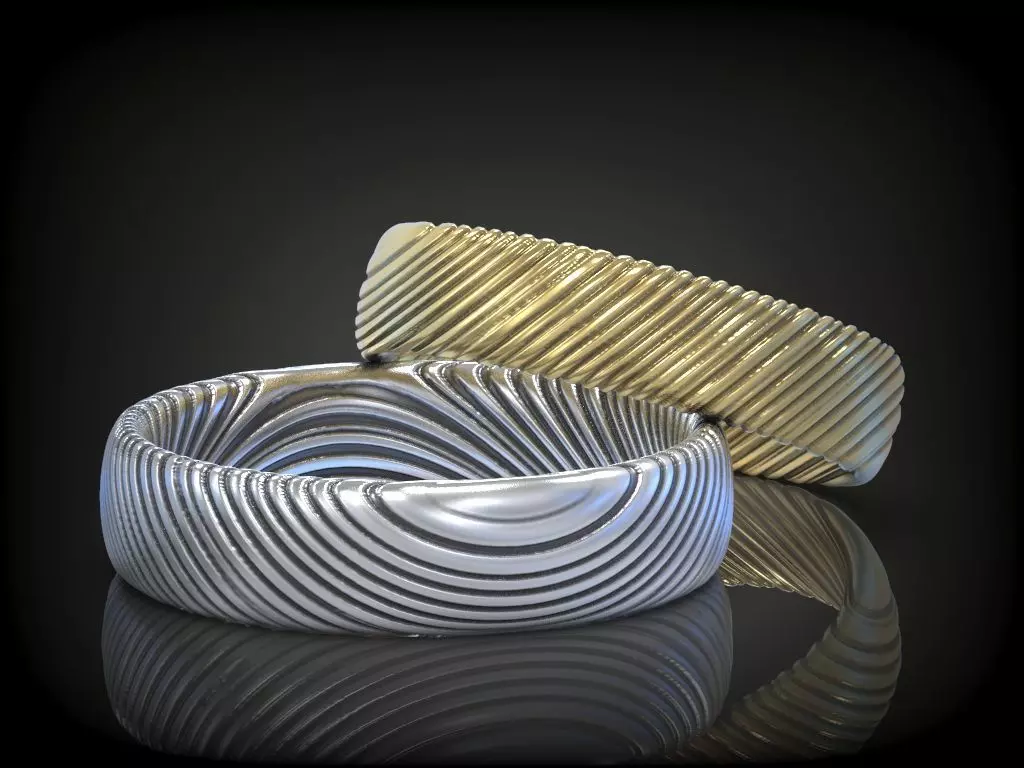 Weddding bands couple promise rings 3D print model