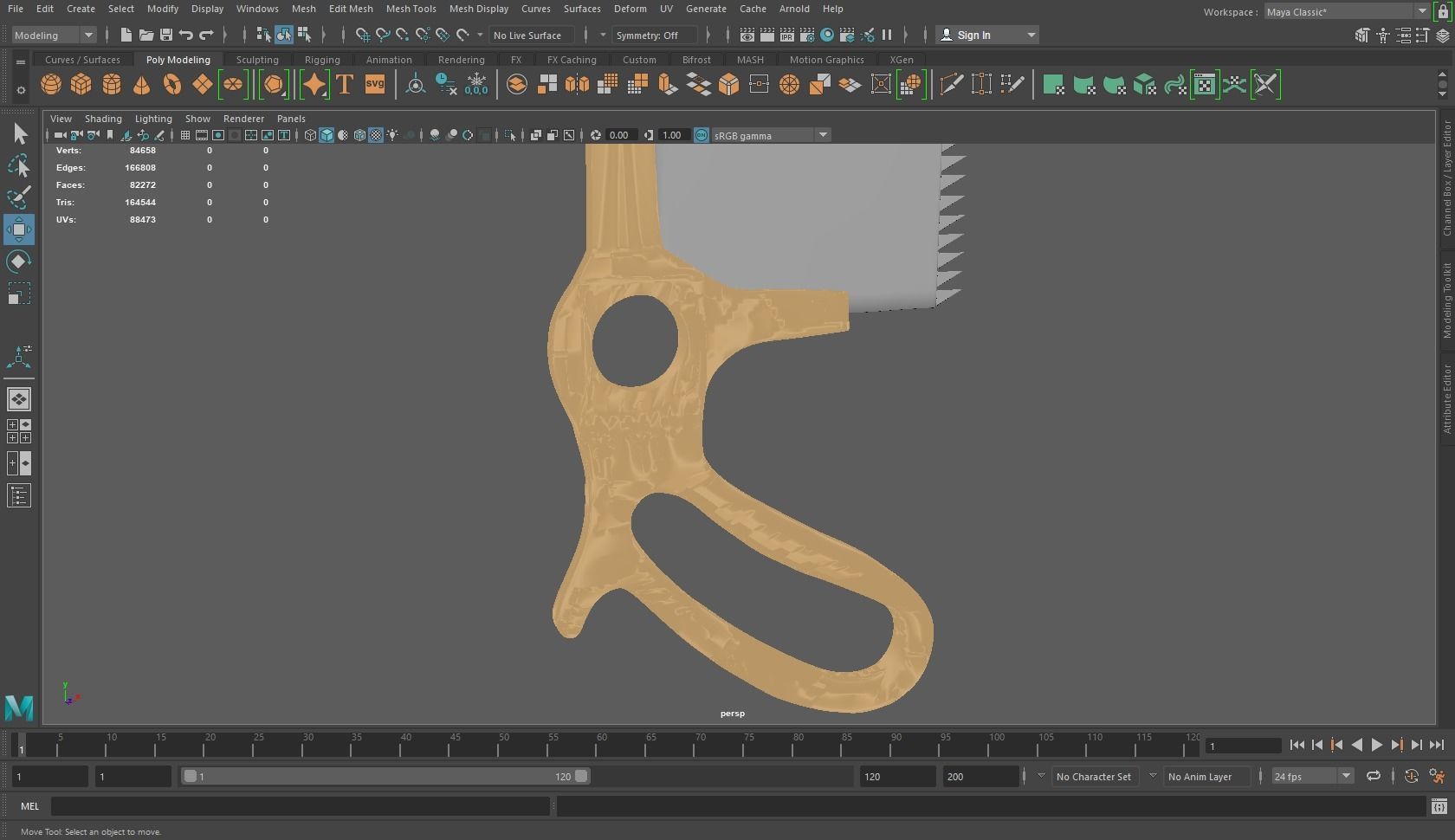 Hacksaw wood 3D 3D model_4