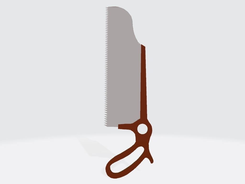 Hacksaw wood 3D 3D model_7
