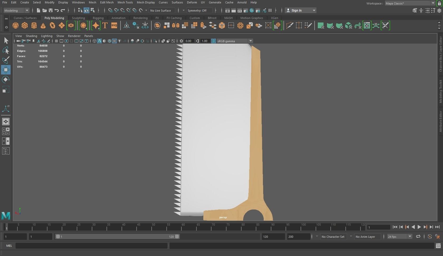Hacksaw wood 3D 3D model_3