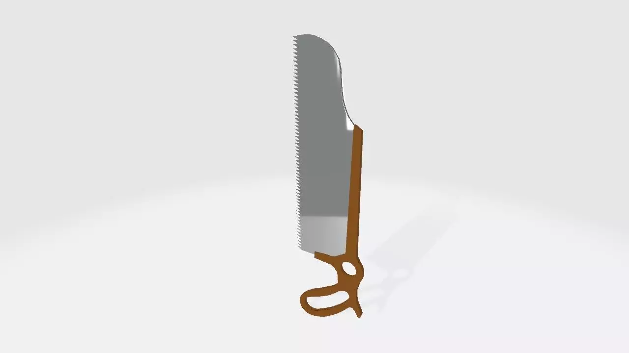 Hacksaw wood 3D 3D model_0
