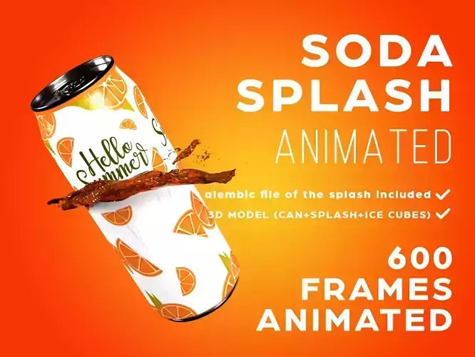 SODA CAN FLUID SPLASH 3D model