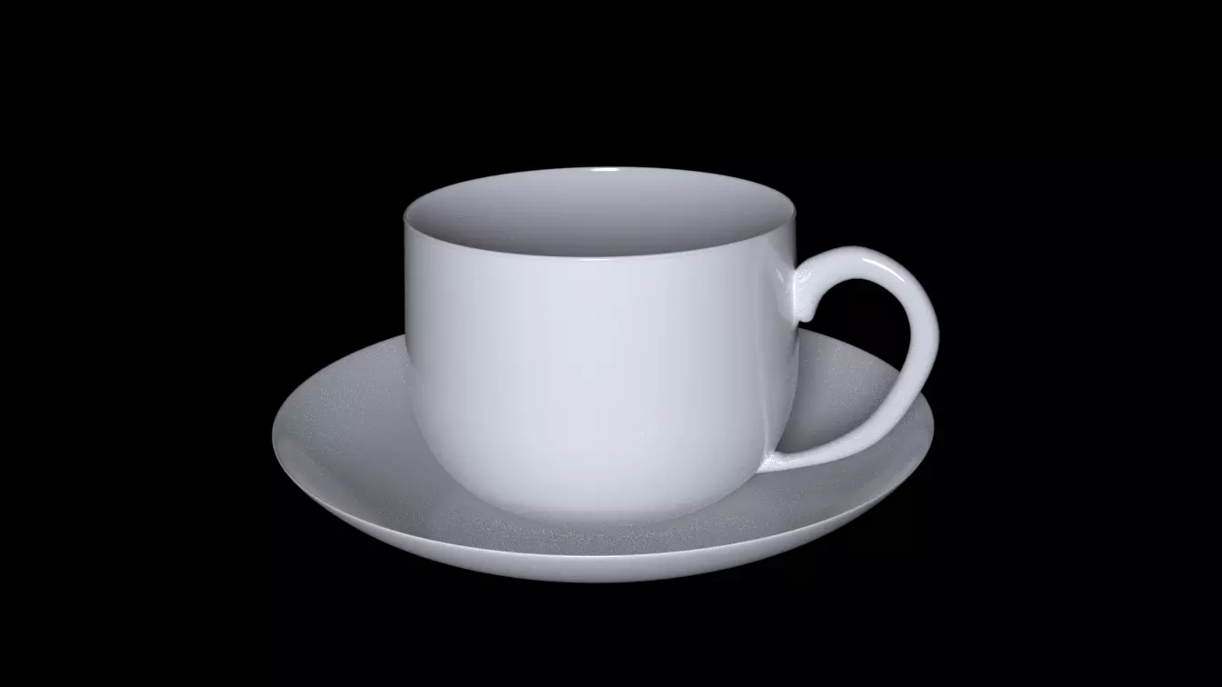 Cup n Plate-Single Set Free low-poly 3D model_0
