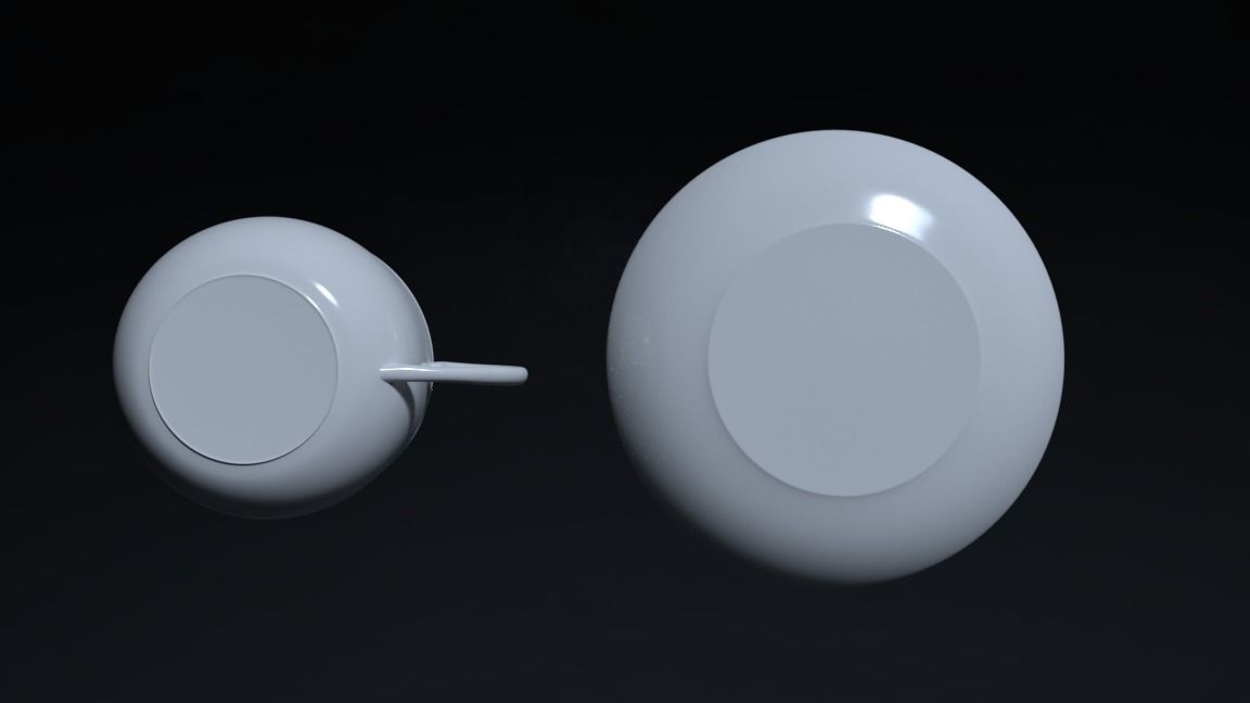 Cup n Plate-Single Set Free low-poly 3D model_2