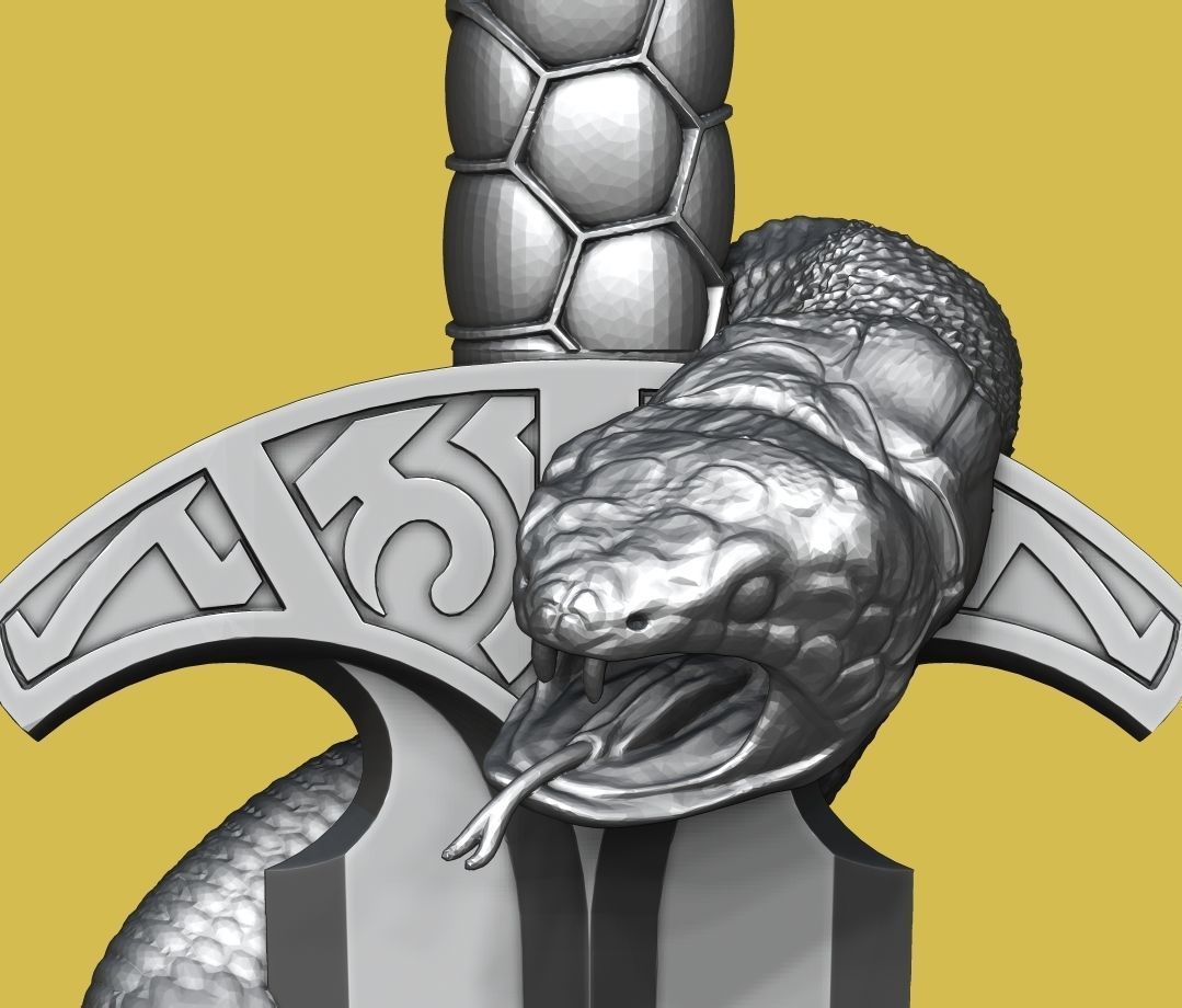 Snake Dagger Pendant 3D print model_5