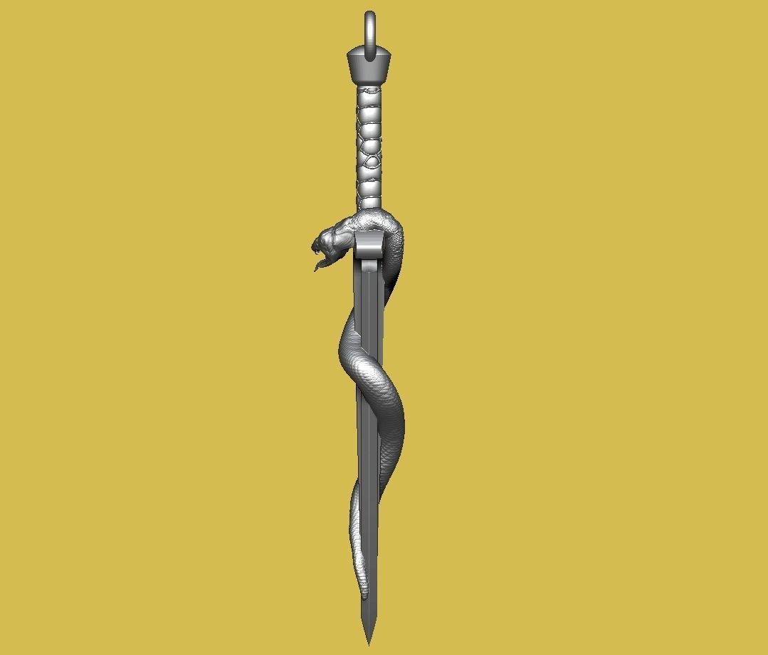 Snake Dagger Pendant 3D print model_4