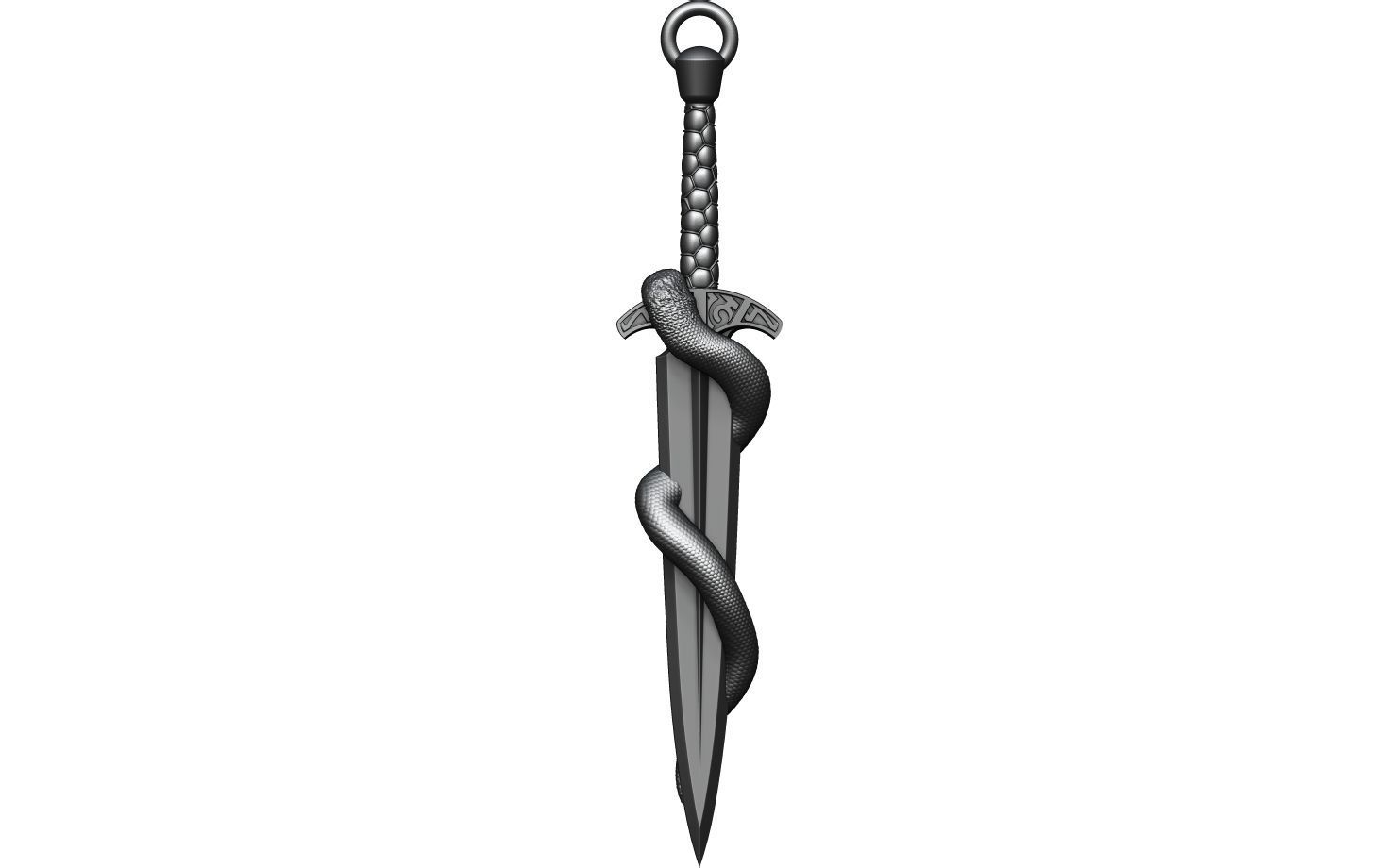 Snake Dagger Pendant 3D print model_3