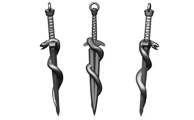 Snake Dagger Pendant 3D print model