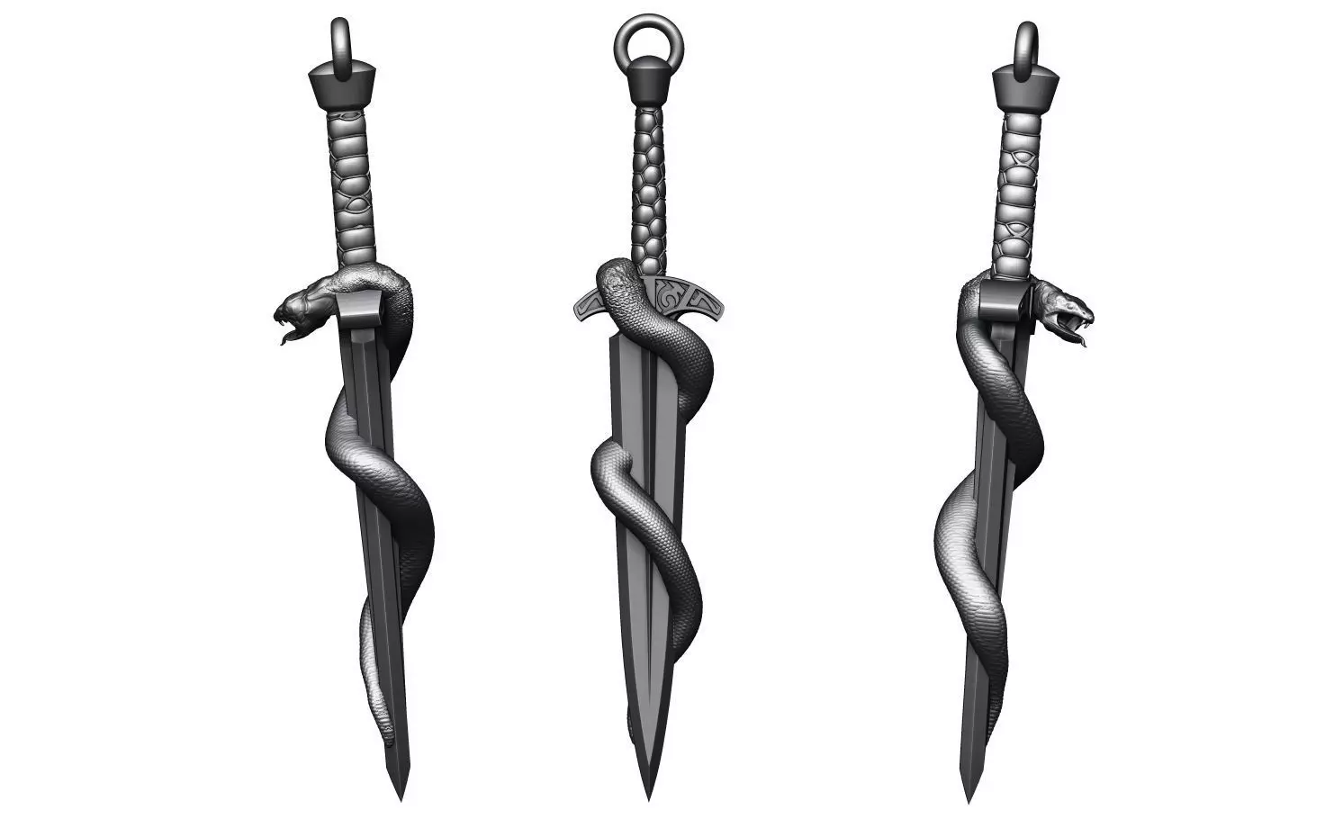 Snake Dagger Pendant 3D print model_0