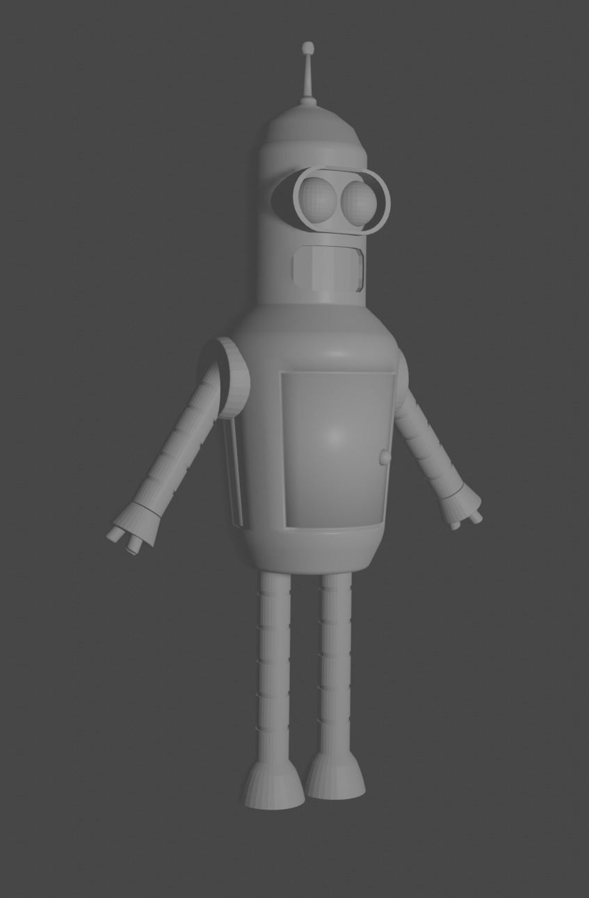 Futurama Bender 3D Model Low-poly 3D model_2