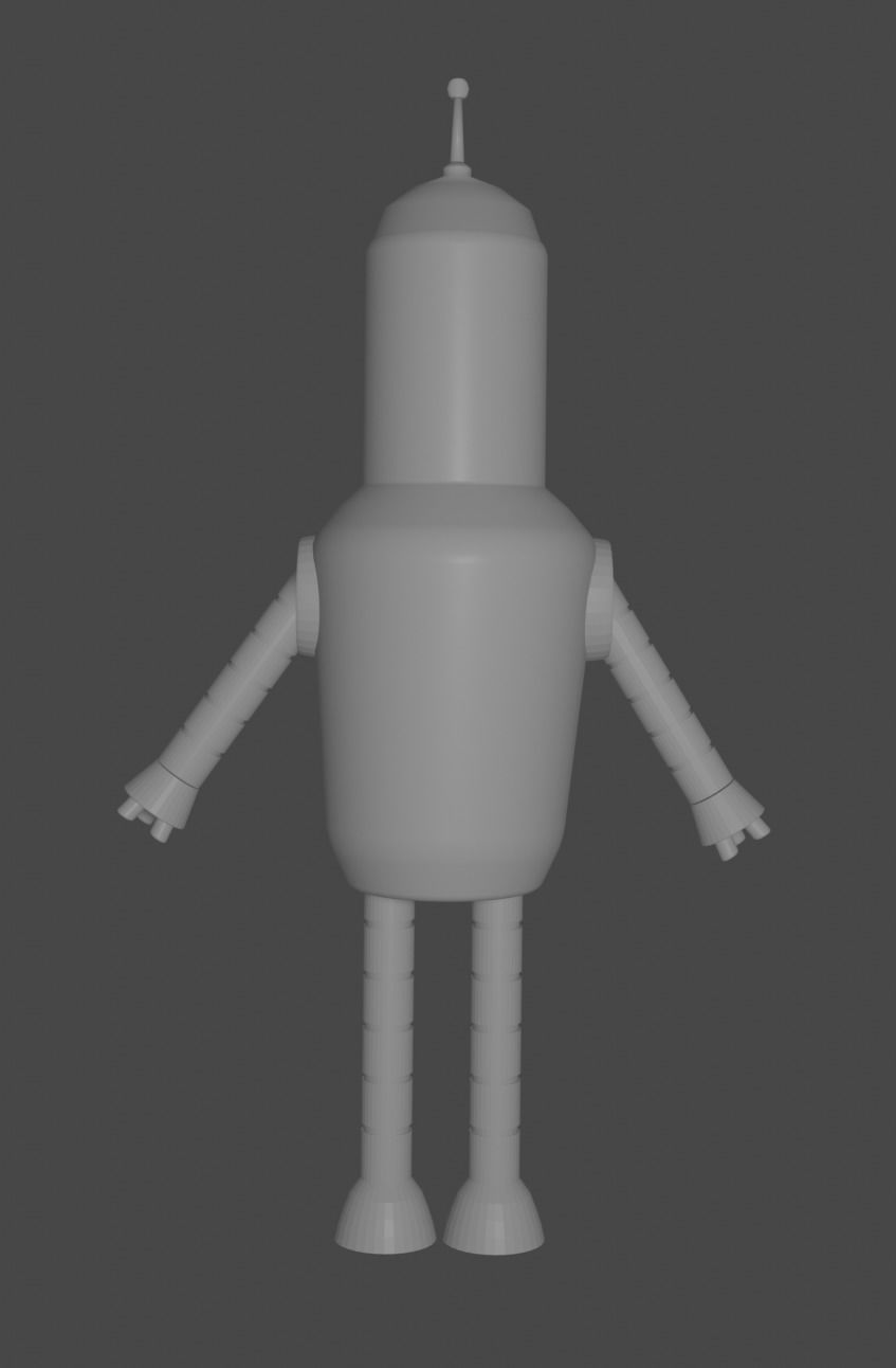 Futurama Bender 3D Model Low-poly 3D model_3