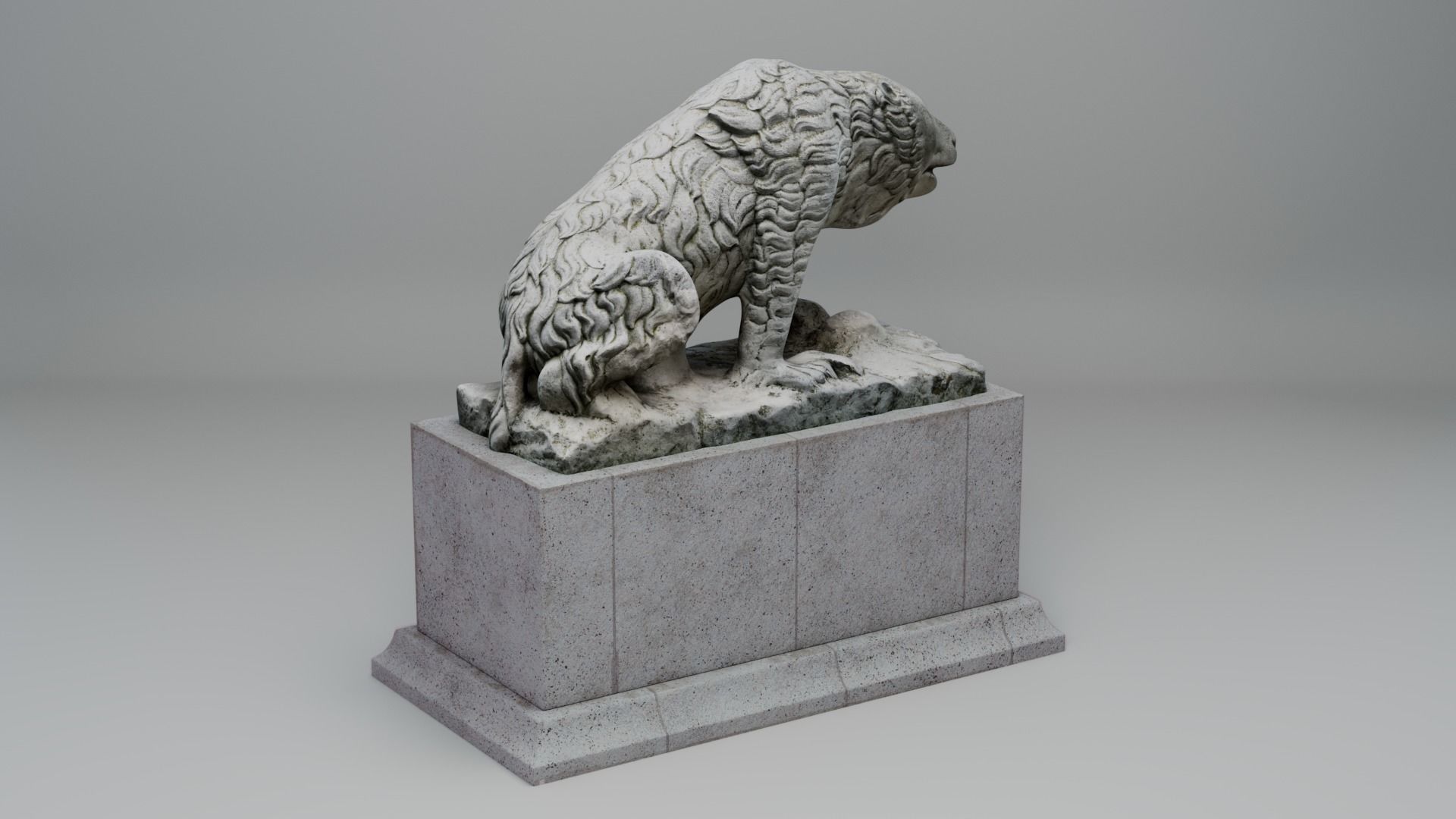 Bear Statue Low-poly 3D model_4