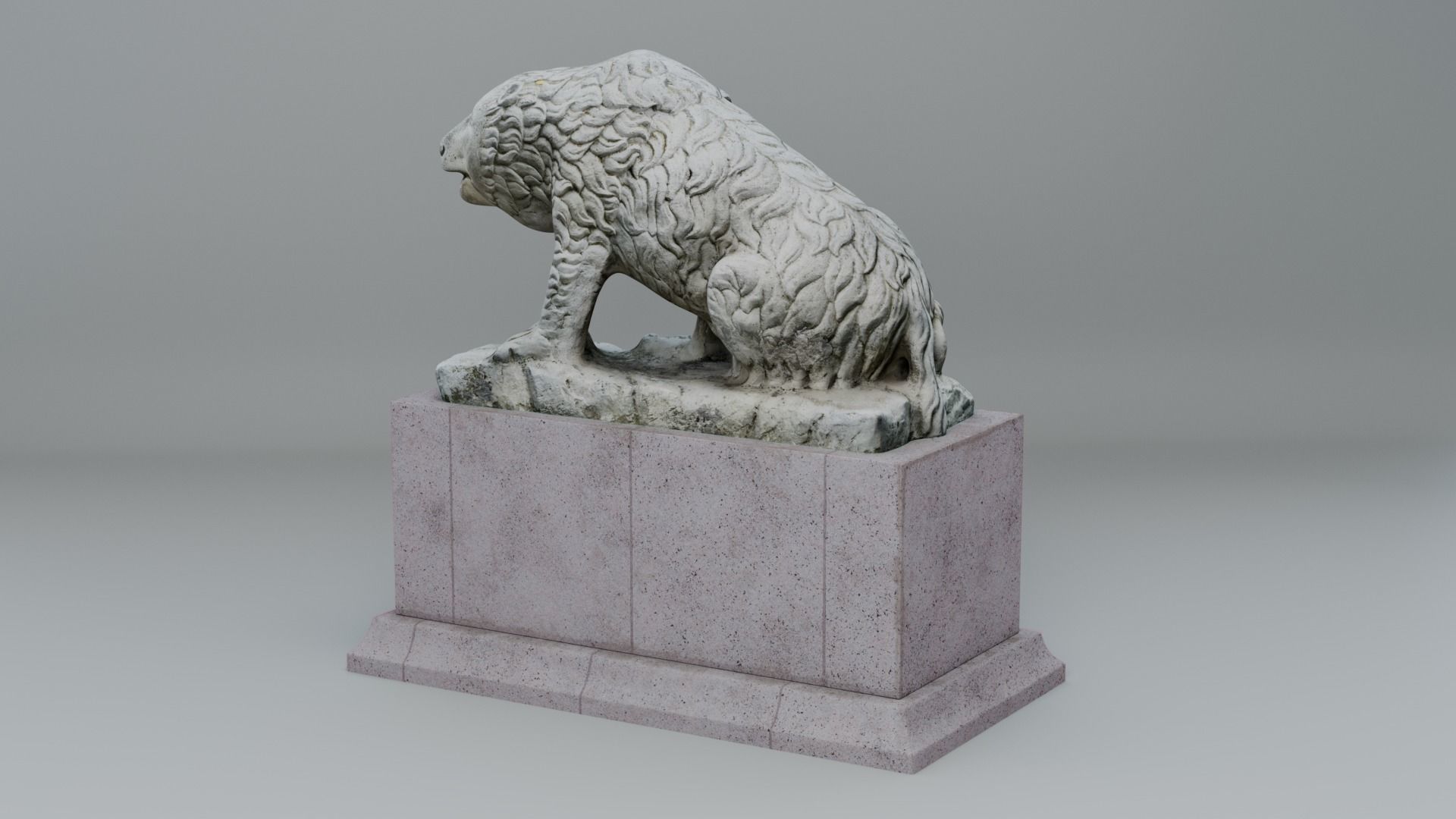 Bear Statue Low-poly 3D model_3