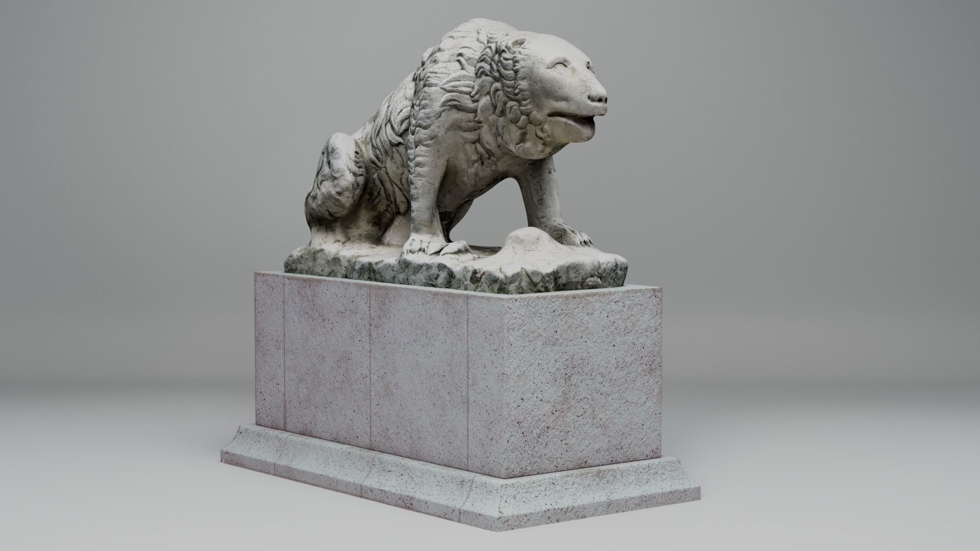 Bear Statue Low-poly 3D model_1