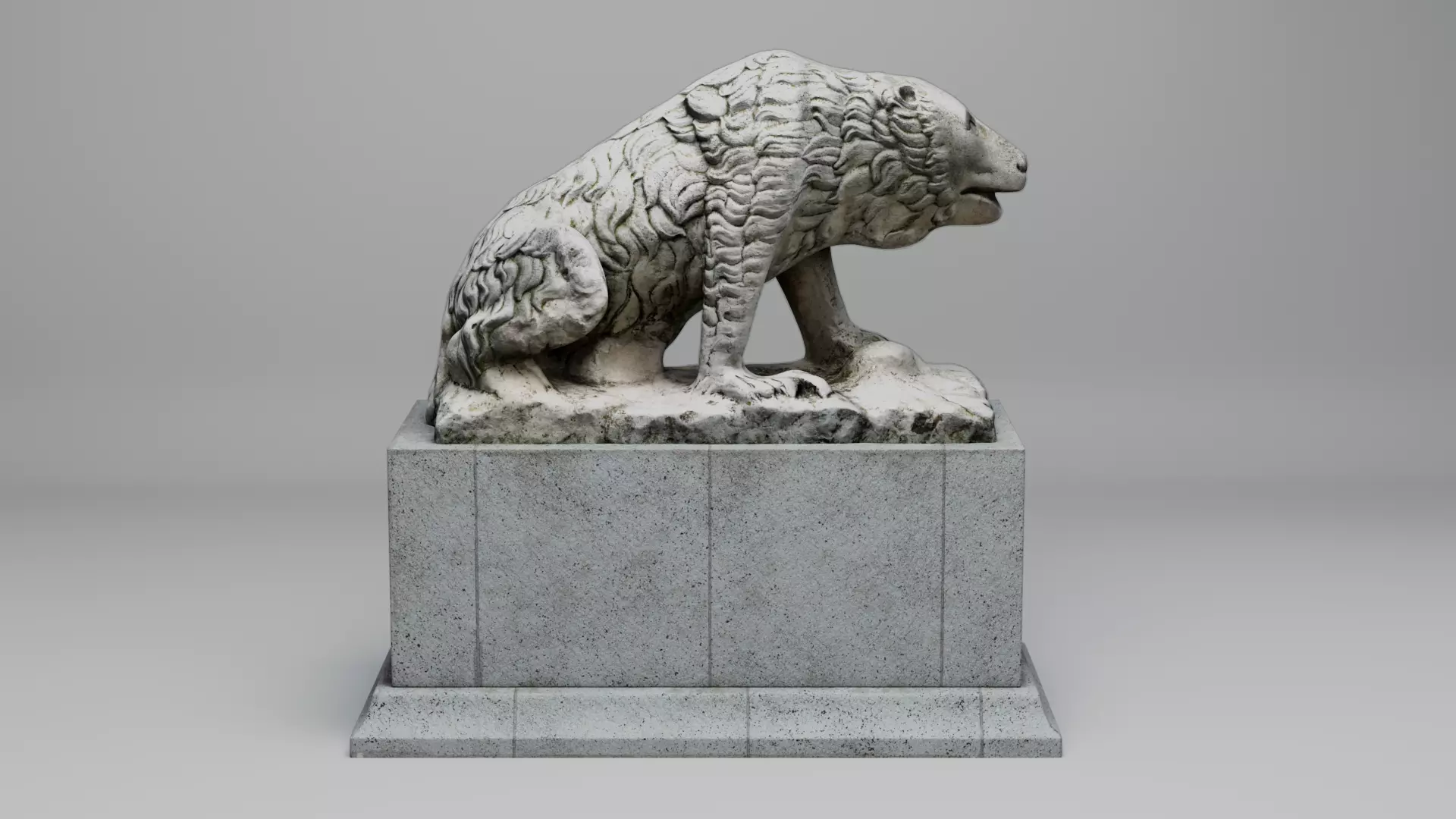 Bear Statue Low-poly 3D model_0