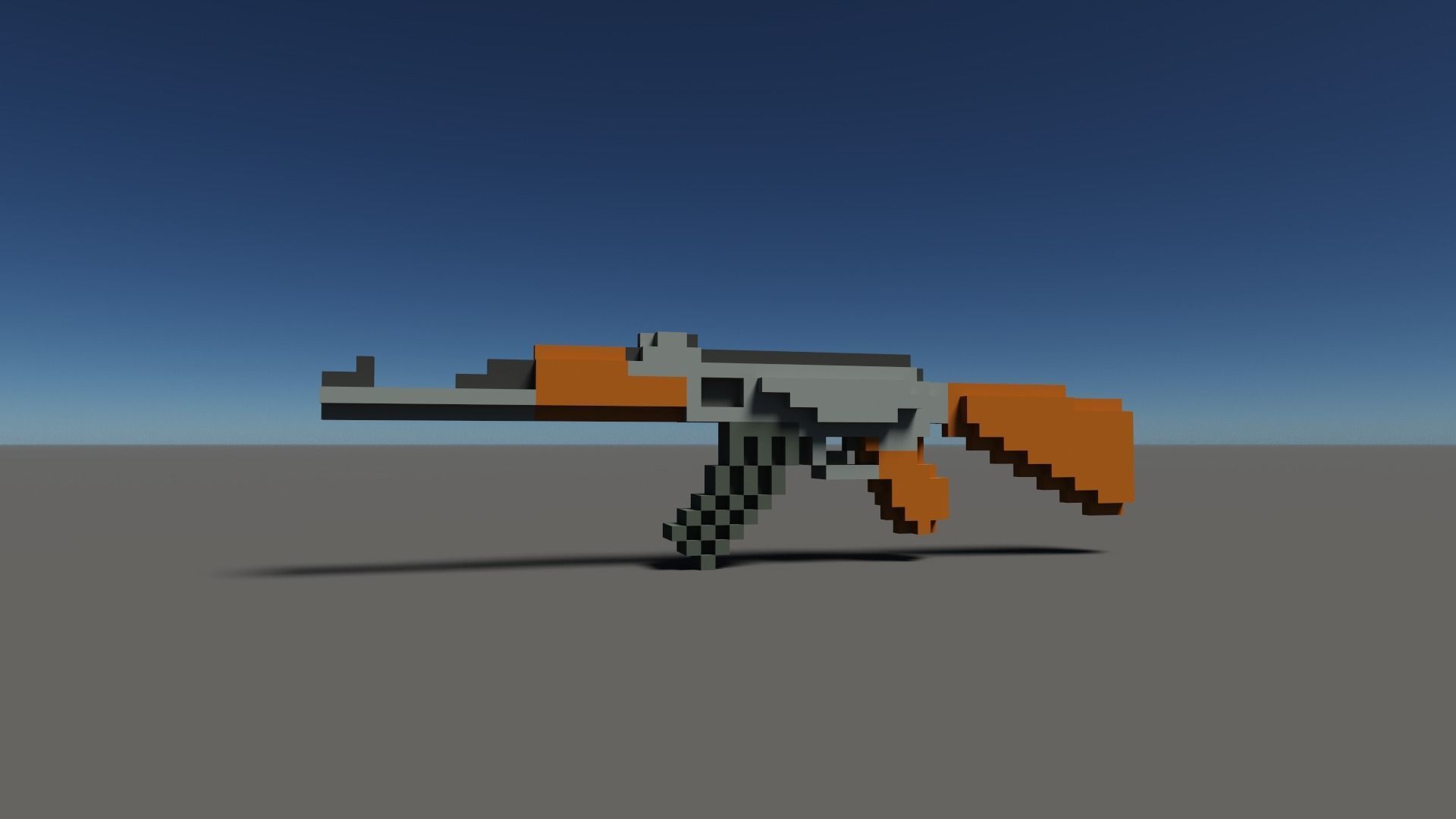 Ak Voxel Low-poly 3D model_1