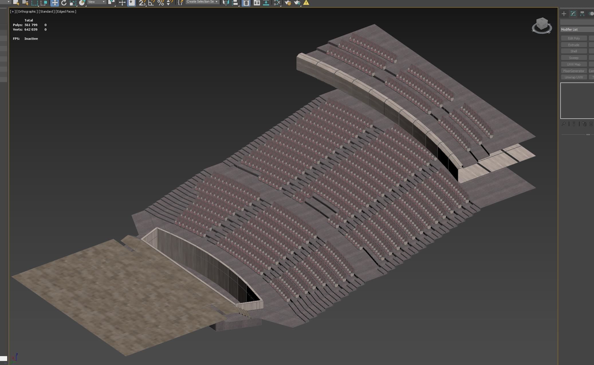 Concert Hall Optimized Low-poly 3D model_11