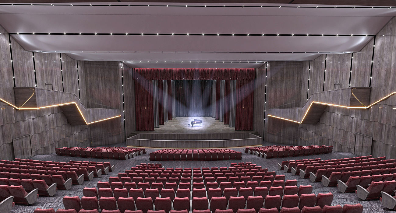 Concert Hall Optimized Low-poly 3D model_7