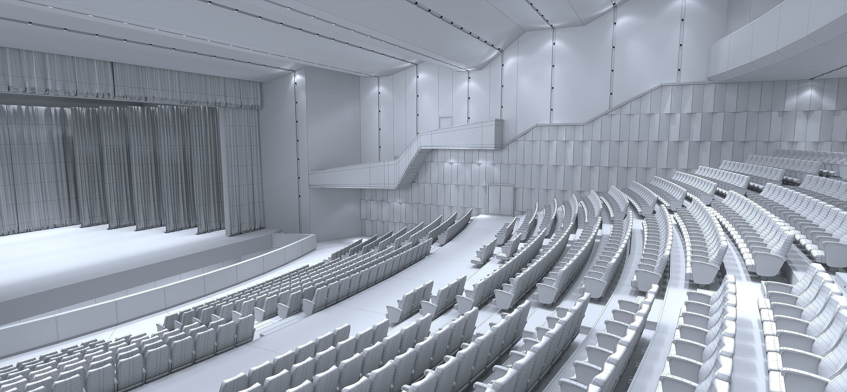 Concert Hall Optimized Low-poly 3D model_9