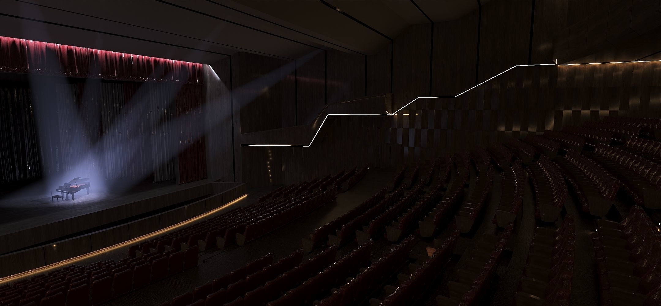 Concert Hall Optimized Low-poly 3D model_2