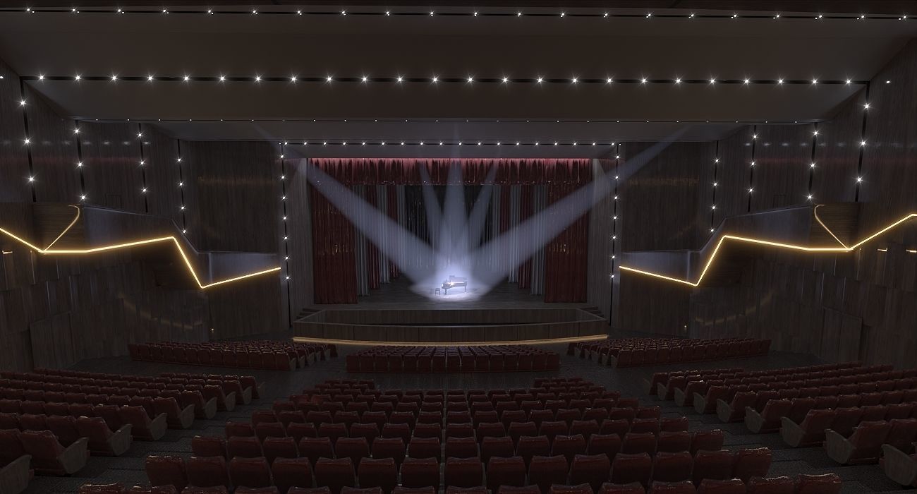 Concert Hall Optimized Low-poly 3D model_8