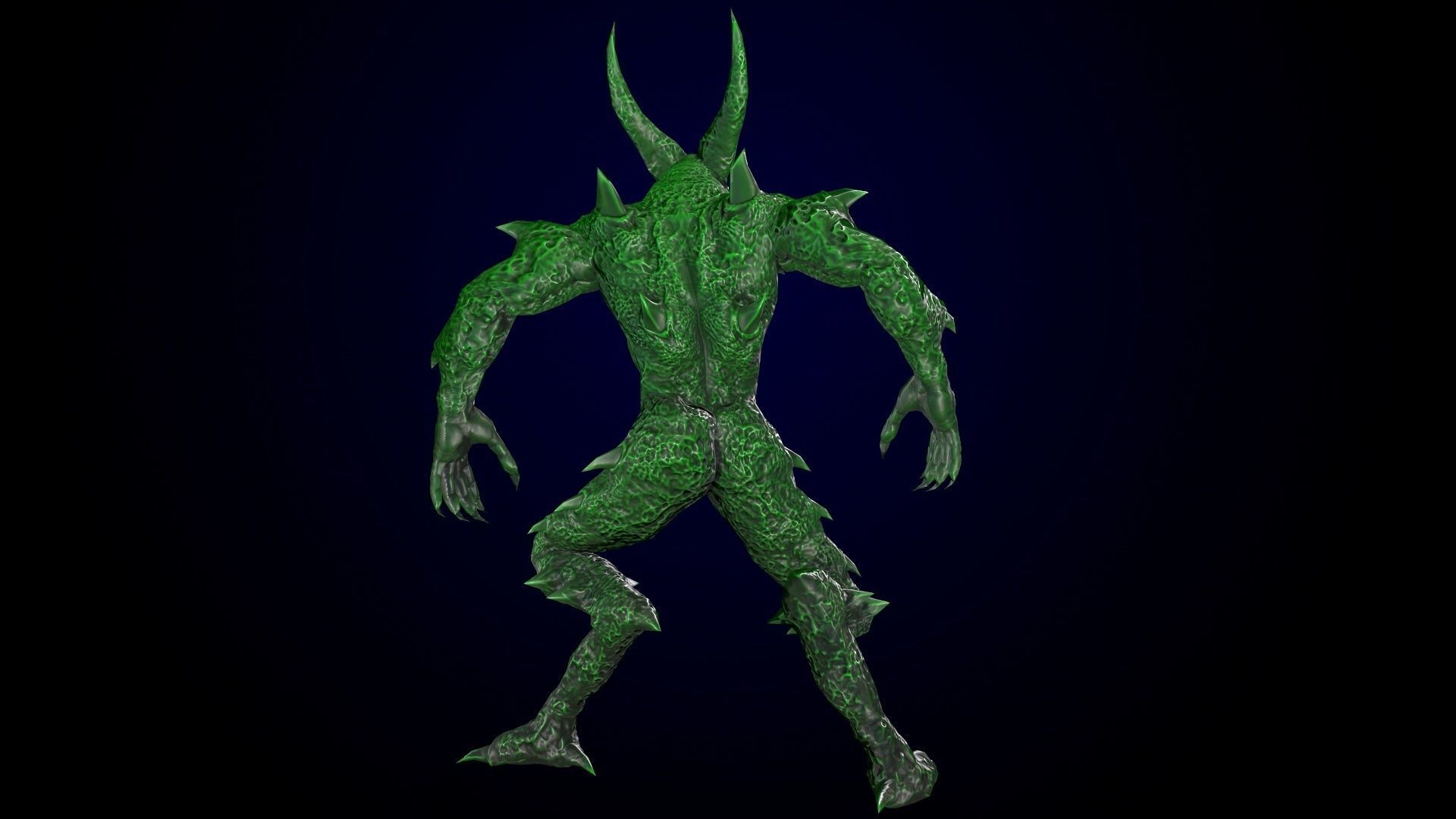 Monster reptilian Low-poly 3D model_20