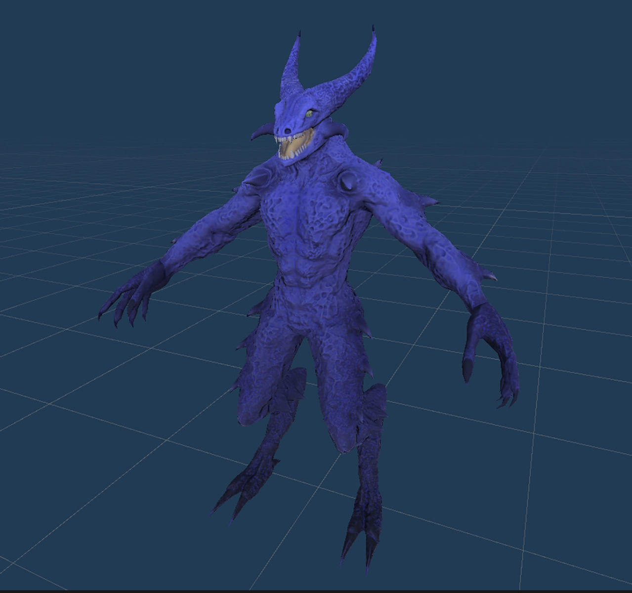 Monster reptilian Low-poly 3D model_27