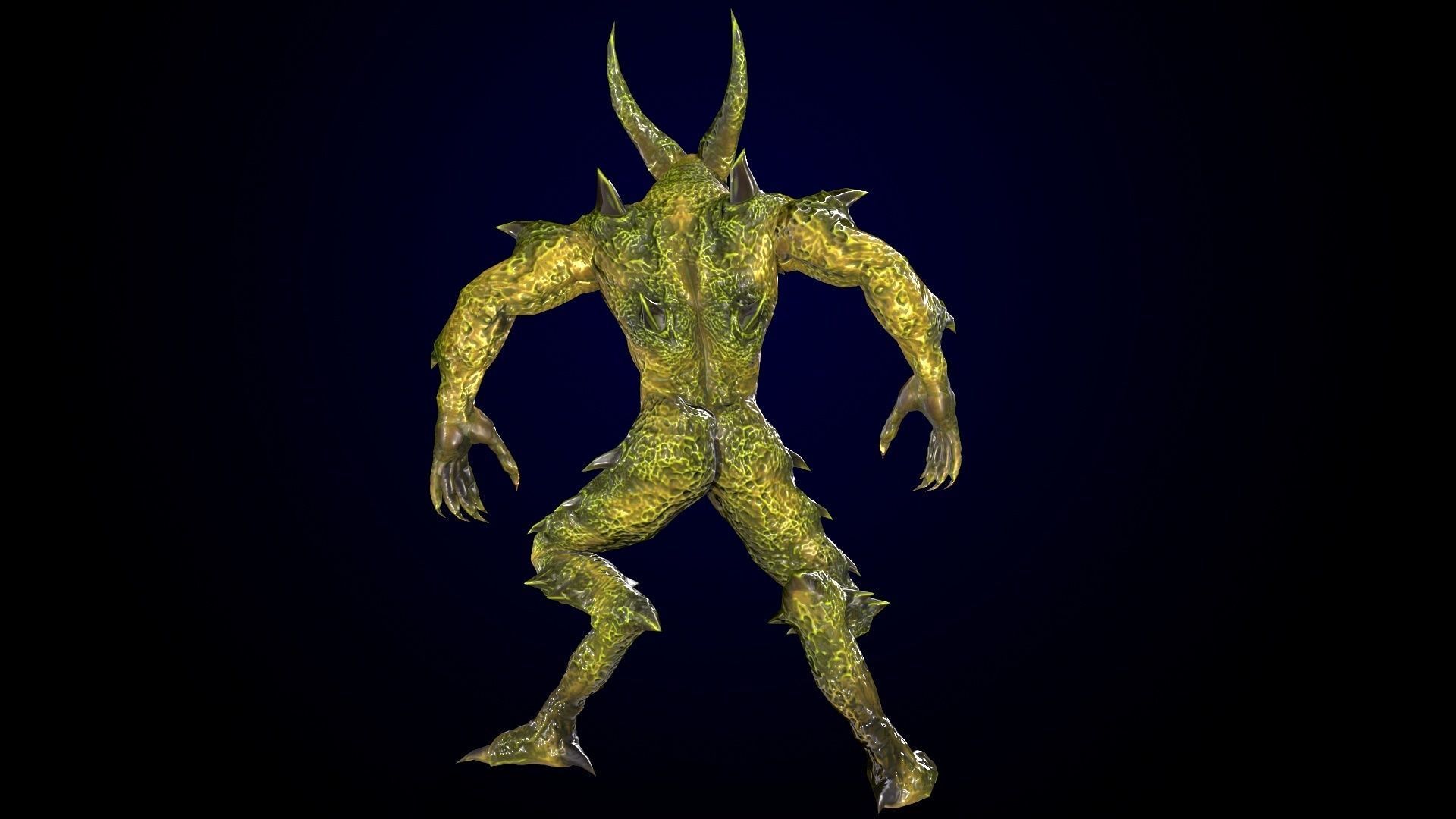 Monster reptilian Low-poly 3D model_19