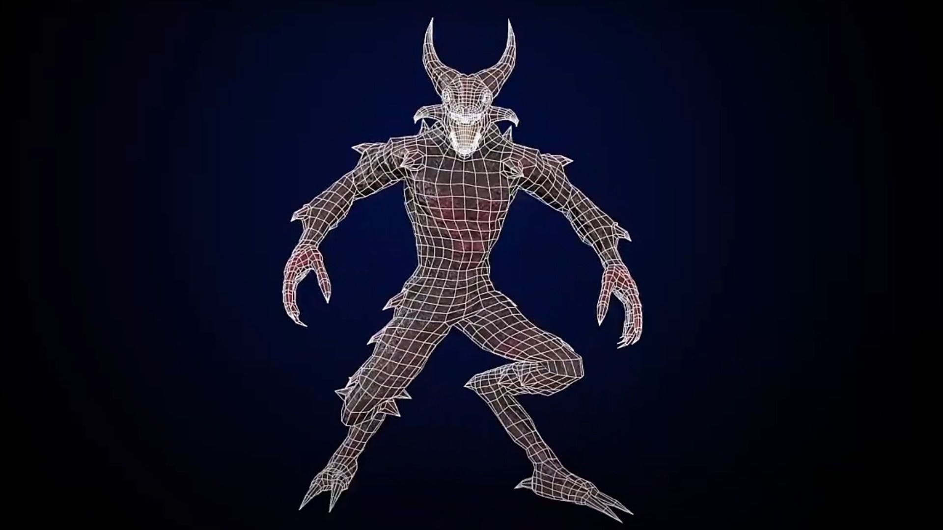 Monster reptilian Low-poly 3D model_30