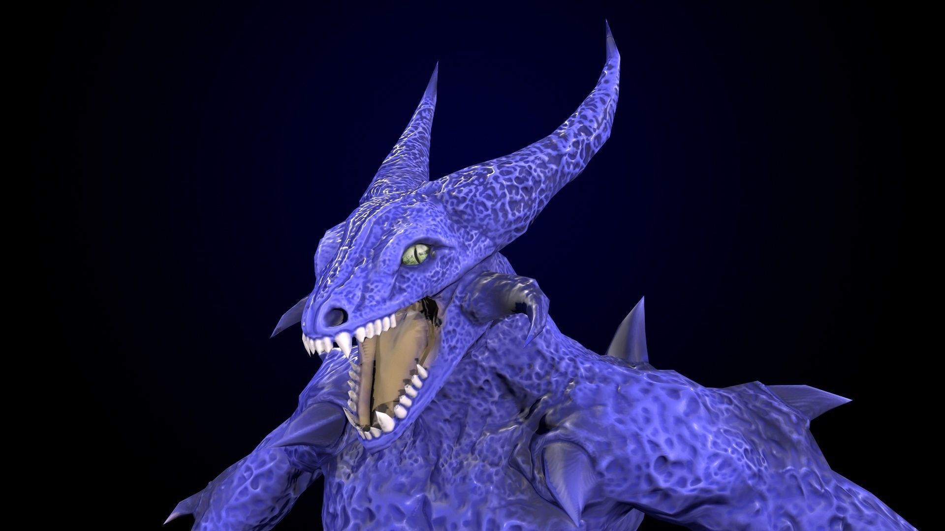 Monster reptilian Low-poly 3D model_11