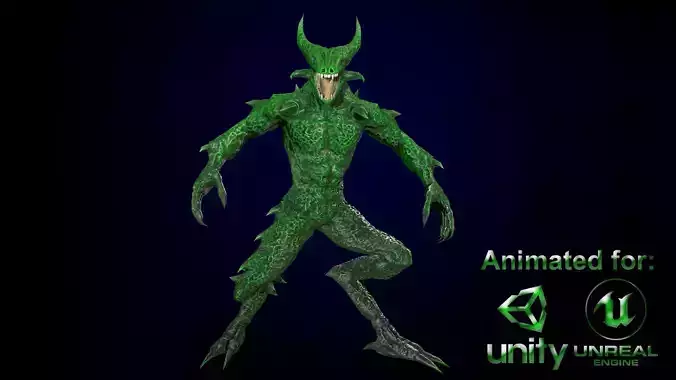 Monster reptilian Low-poly 3D model