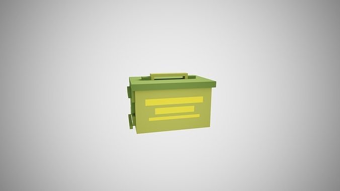 Ammo box Voxel Low-poly 3D model