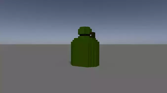 Canteen Voxel Low-poly 3D model